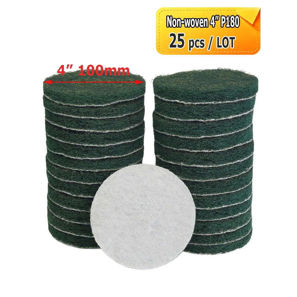 2" - 7" Abrasive Sanding Discs Black Poly Strip P36 Non-woven Polishing Pad P180 P320 P600 Wool Felt Buffing Disk Wax