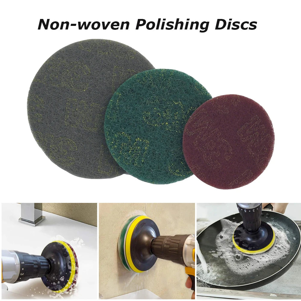 2" - 7" Abrasive Sanding Discs Black Poly Strip P36 Non-woven Polishing Pad P180 P320 P600 Wool Felt Buffing Disk Wax