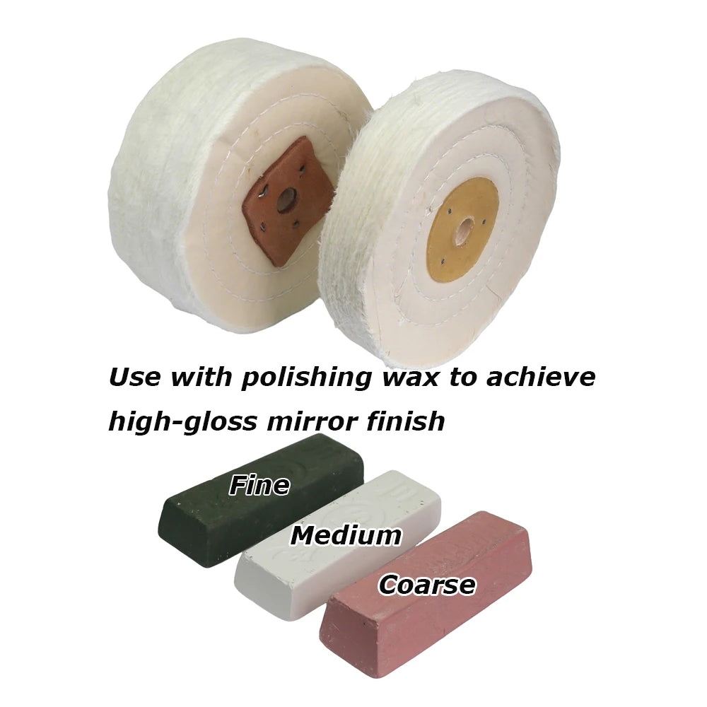 6"/8" Extra Thick Cotton Buffing Polishing Wheel Thickened 25-50mm Heavy Duty Metal Mirror Finish Wheel 150mm 200mm