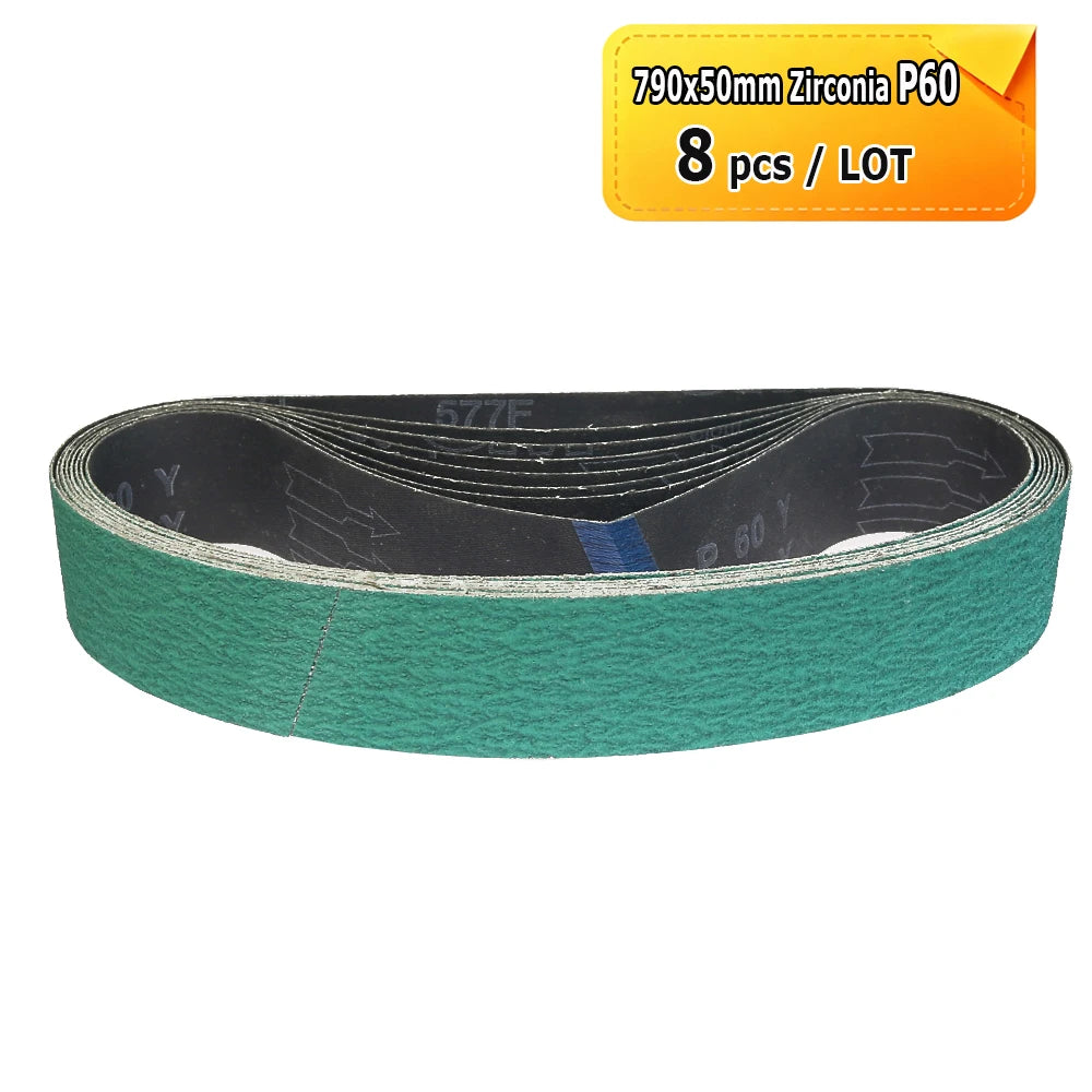790x50mm Sanding Sleeves Belts for 250x50mm Expander Wheel Zirconia Ceramic Non-woven for Metal Wood Plastic Grinding Polishing