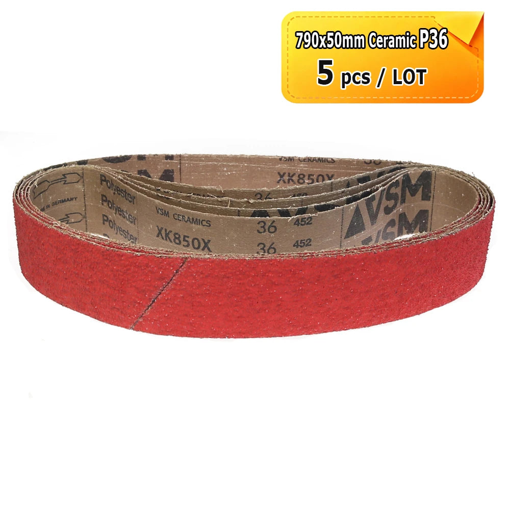 790x50mm Sanding Sleeves Belts for 250x50mm Expander Wheel Zirconia Ceramic Non-woven for Metal Wood Plastic Grinding Polishing