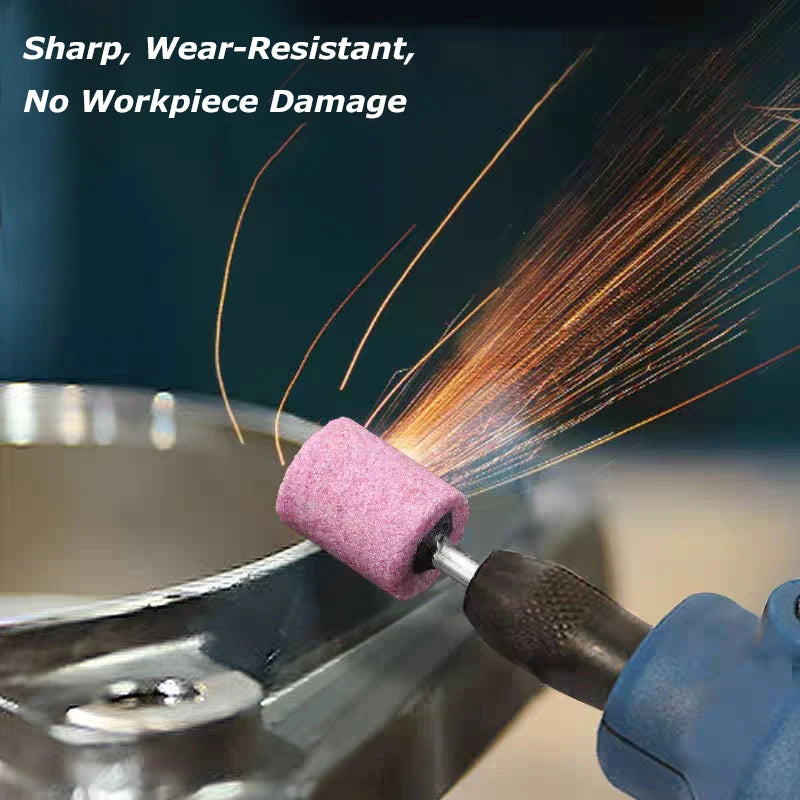 Dia. 4mm-12mm Red Corundum Grinding Stone Heads 3mm Shank Mounted Abrasive Wheel Metal Deburring Mould Polishing Dressing