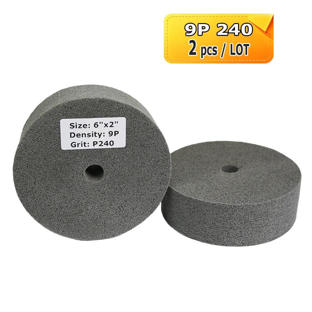 6 Inch Nylon Polishing Wheel 150x50mm Non-Woven Abrasive Buffing Pad for Metal Stainless Steel Aluminum Surface Finishing