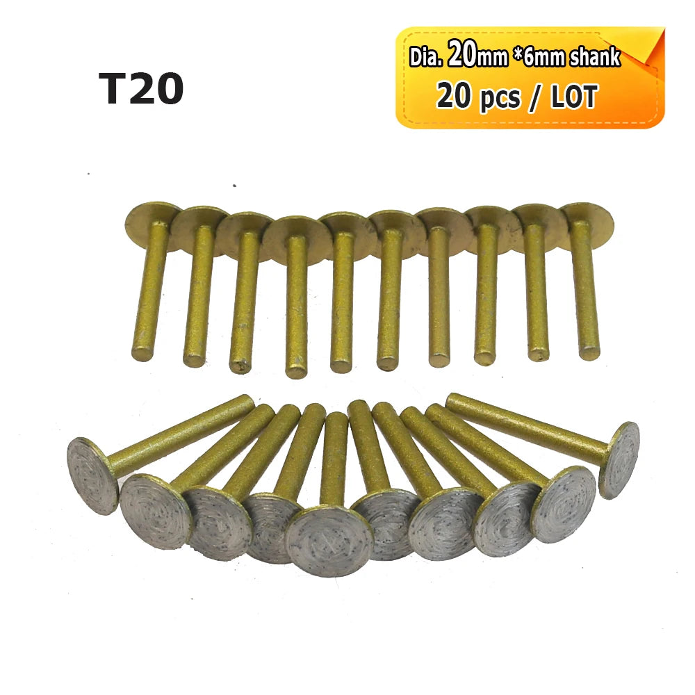 Sintered Diamond Grinding Heads 6mm Shank Mounted Bits for Stone Lettering Engraving Carving Cutting Polishing