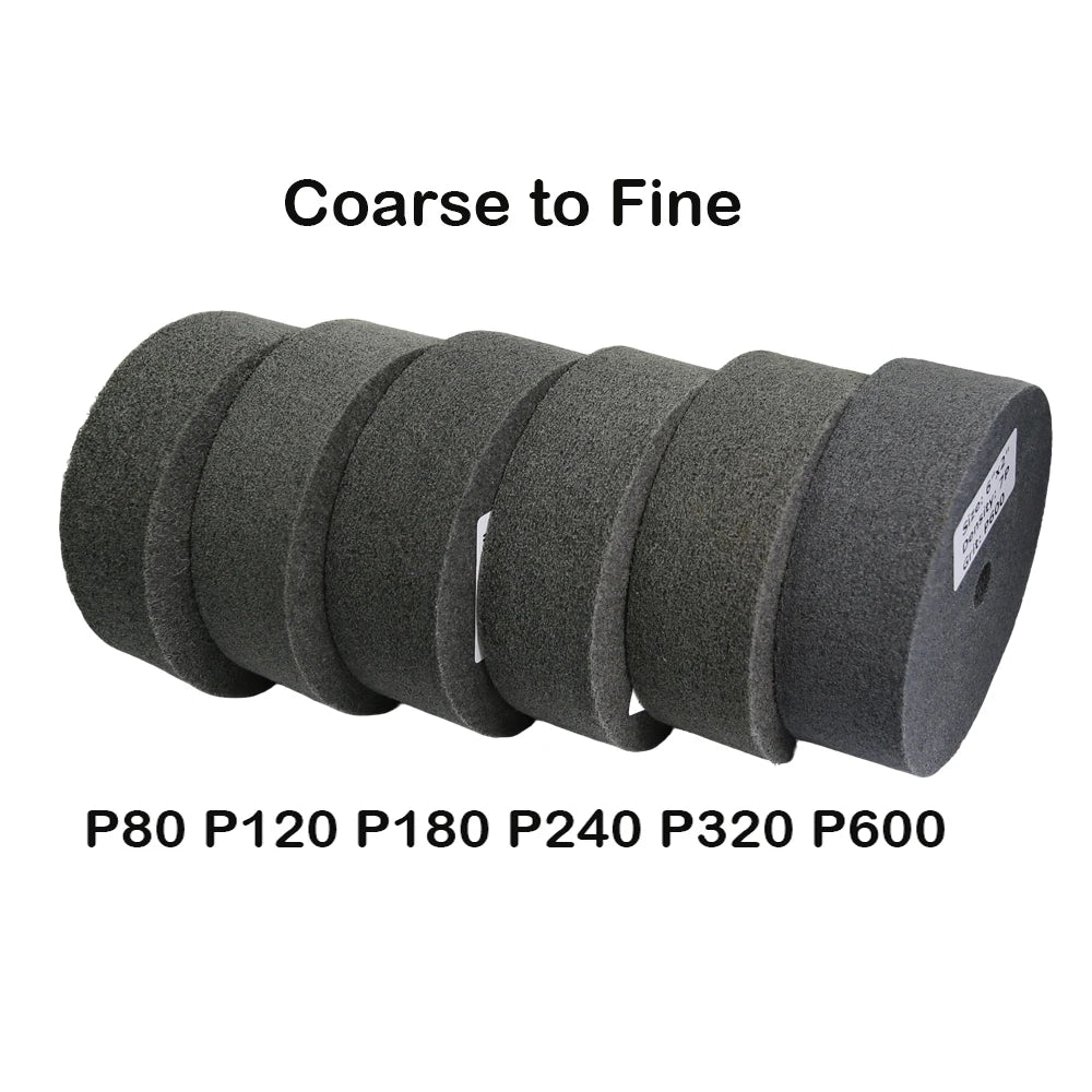 6 Inch Nylon Polishing Wheel 150x50mm Non-Woven Abrasive Buffing Pad for Metal Stainless Steel Aluminum Surface Finishing