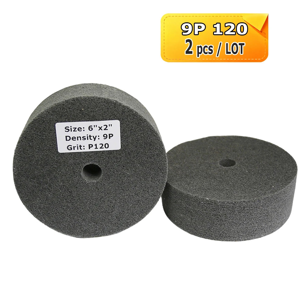 6 Inch Nylon Polishing Wheel 150x50mm Non-Woven Abrasive Buffing Pad for Metal Stainless Steel Aluminum Surface Finishing
