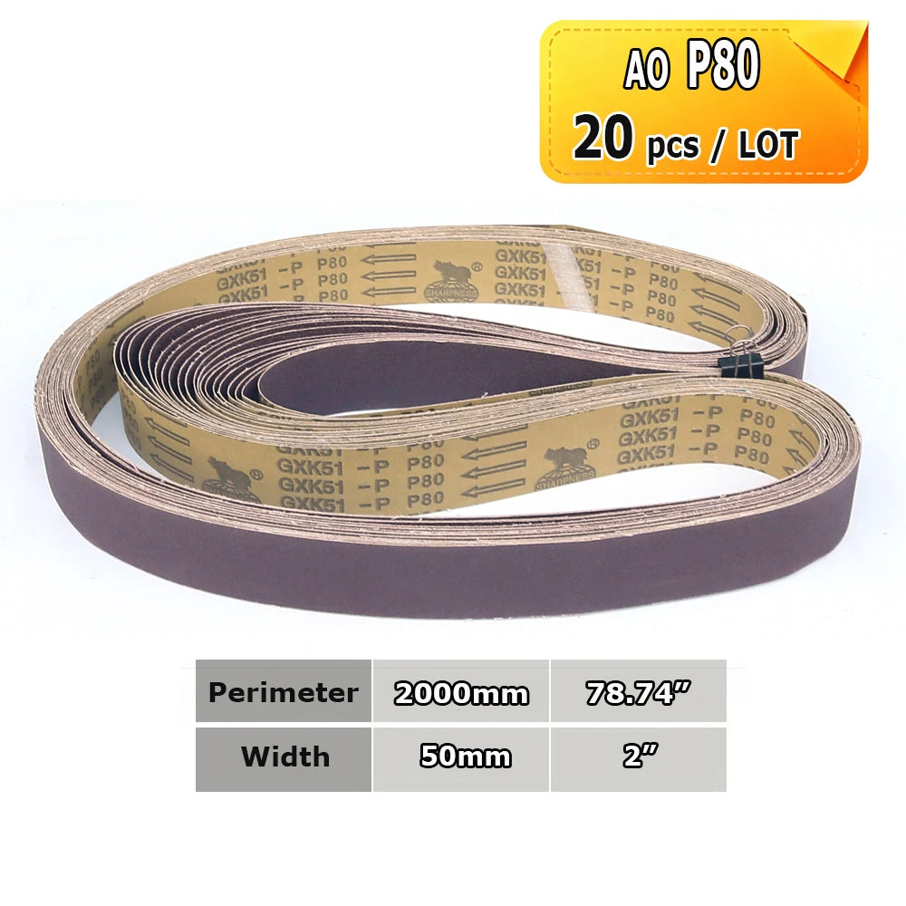 Sanding Belts 50x2000mm Knife Making Abrasive Bands Ceramic Zirconia Aluminum Oxide P36-P1500