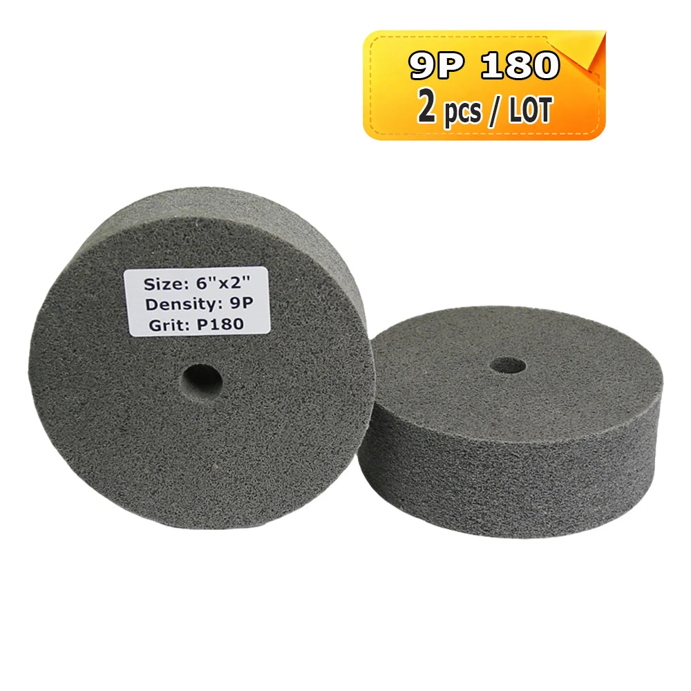 6 Inch Nylon Polishing Wheel 150x50mm Non-Woven Abrasive Buffing Pad for Metal Stainless Steel Aluminum Surface Finishing