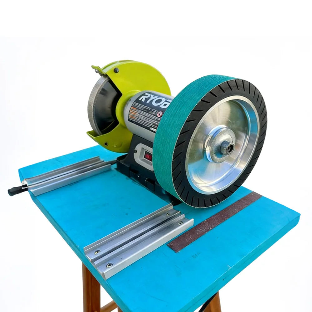 200x50mm 8” Rubber Expander Polishing Wheel with 630x50mm Sanding Sleeves Zirconia Nylon Fiber for Metal Grinding Wire Drawing