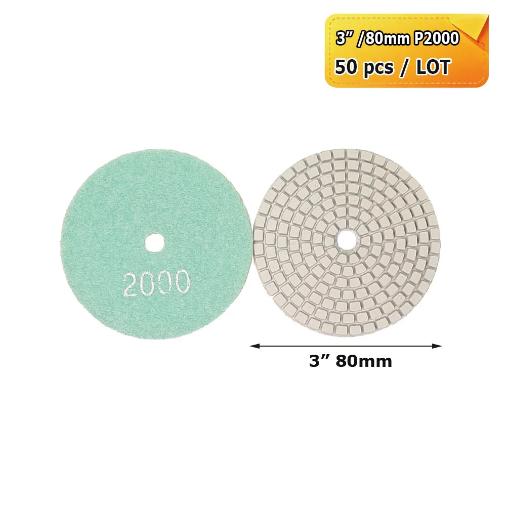 3"/4" Wet Grinding Discs Flexible Diamond Stone Polishing Pads for Ceramic Tiles Marble Finish