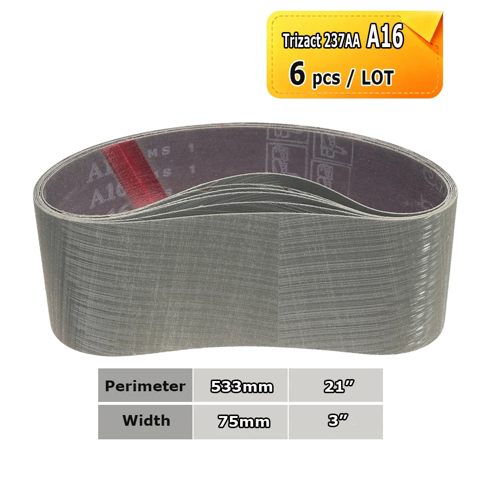 3" x 21" Belt Sander Sanding Bands 533x75mm Abrasive Grinding Belts Ceramic P36 - AO P1500, A3 - A65, Zirconia, Non-woven, Felt