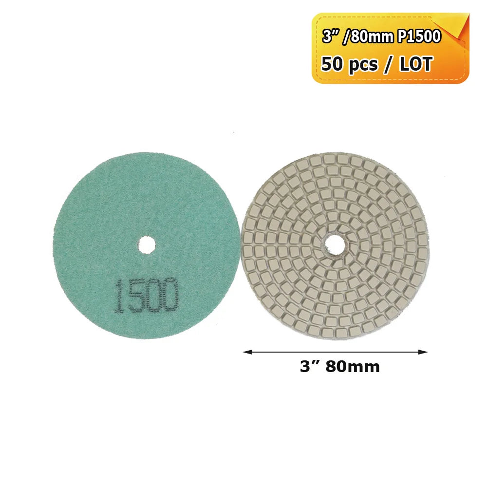 3"/4" Wet Grinding Discs Flexible Diamond Stone Polishing Pads for Ceramic Tiles Marble Finish
