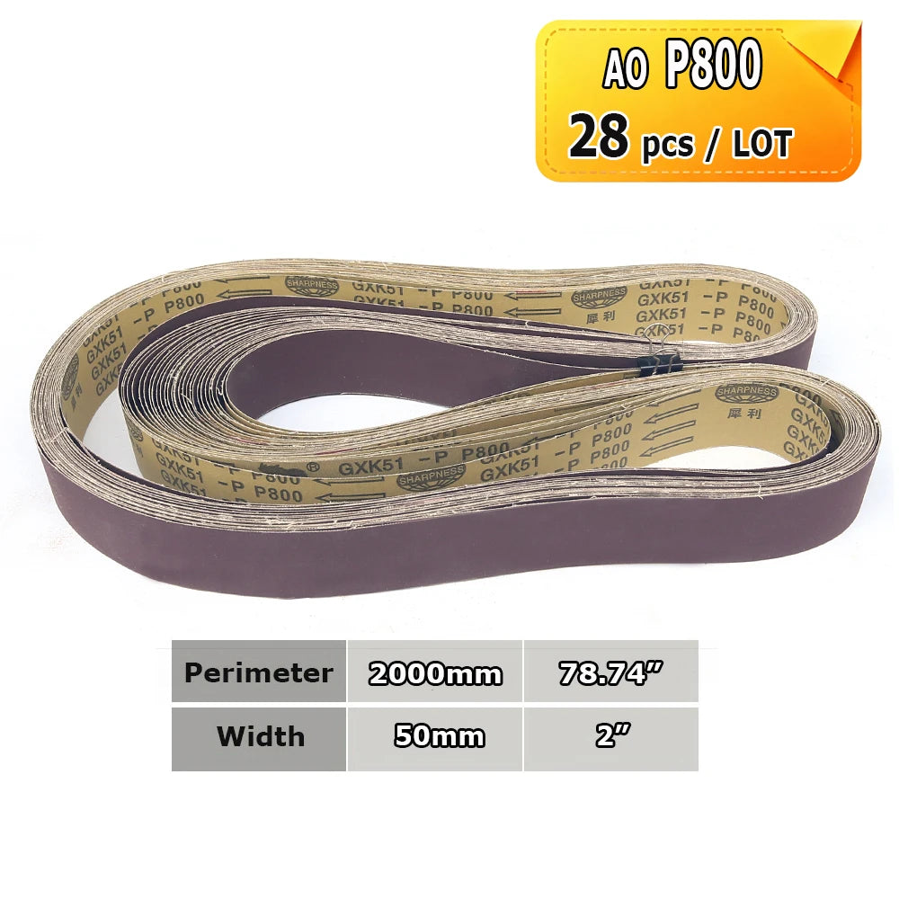 Sanding Belts 50x2000mm Knife Making Abrasive Bands Ceramic Zirconia Aluminum Oxide P36-P1500