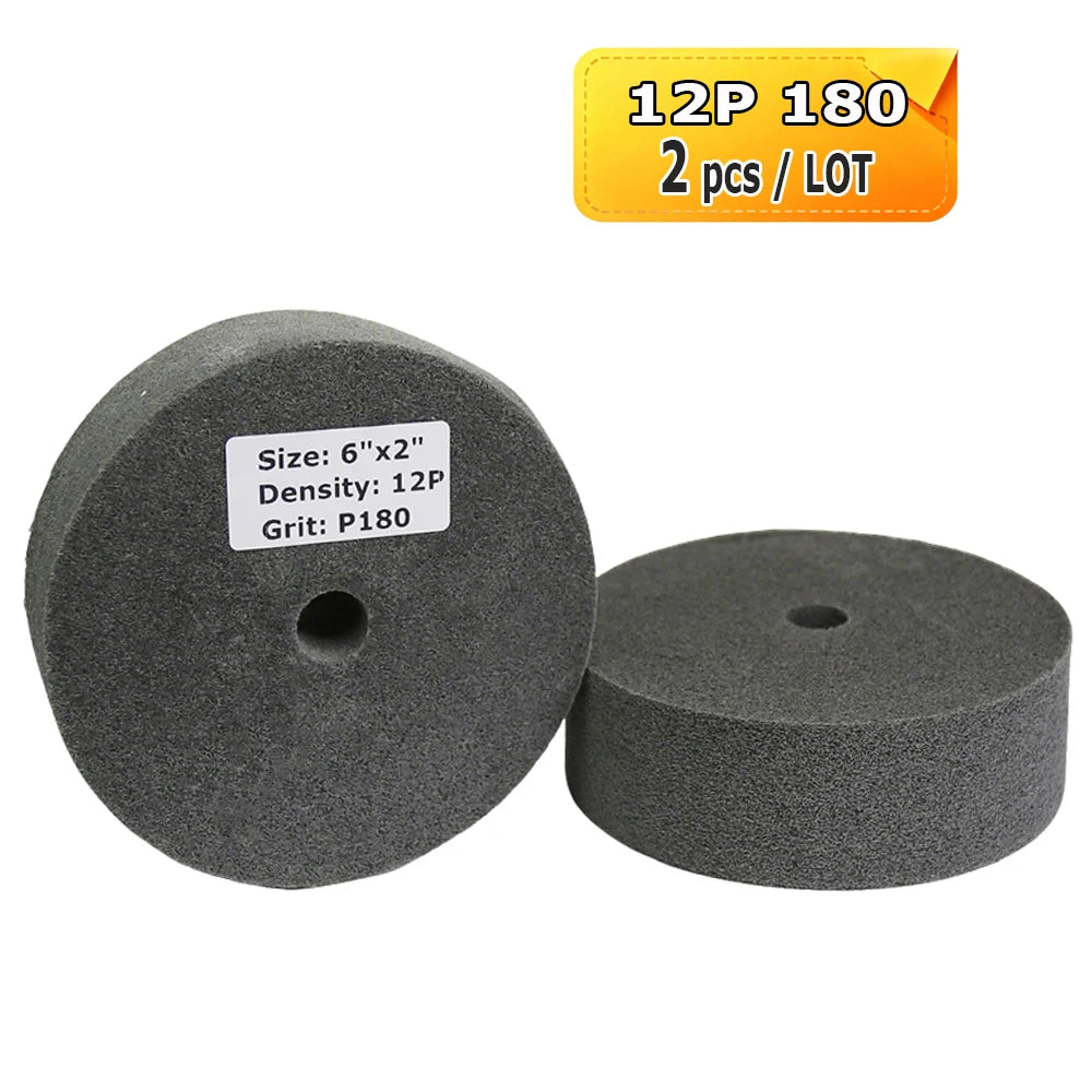 6 Inch Nylon Polishing Wheel 150x50mm Non-Woven Abrasive Buffing Pad for Metal Stainless Steel Aluminum Surface Finishing