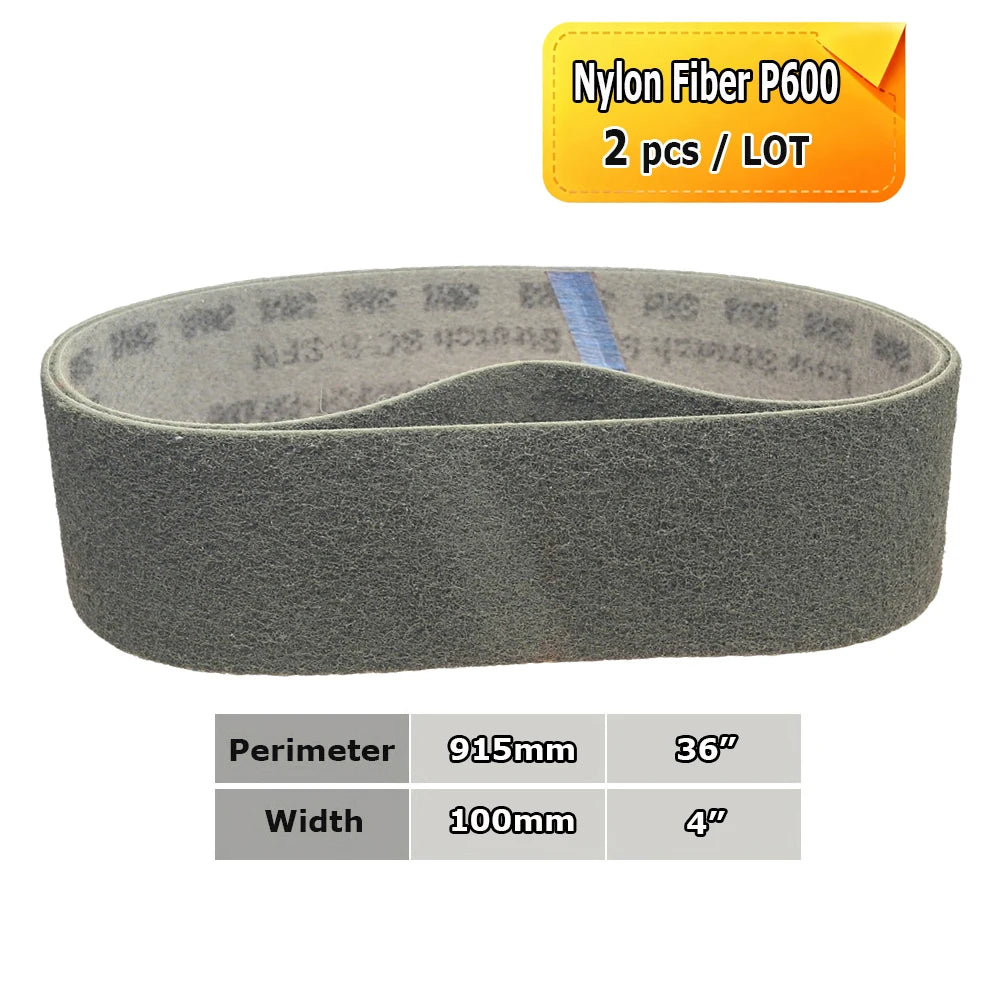 915x100mm Abrasive Sanding Belts 4"x36" Polishing Bands, Non-woven Nylon Fiber, Wool Felt, 305EA A3 A5, 237AA A6 A16 A30 A65