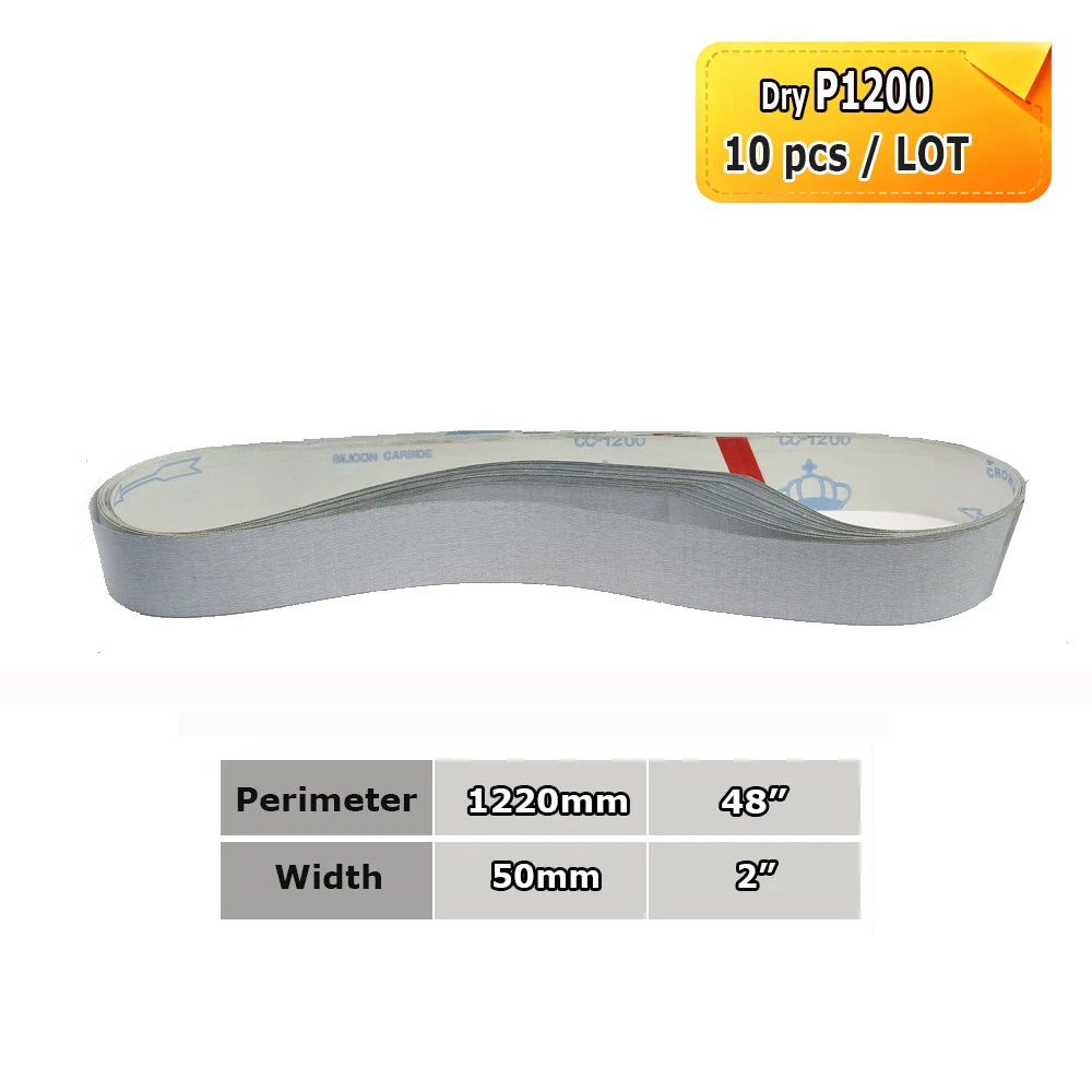 1220x50mm Abrasive Sanding Belts 2x48", Ceramic, Zirconia, Aluminum Oxide for Metal Wood Grinding Polishing