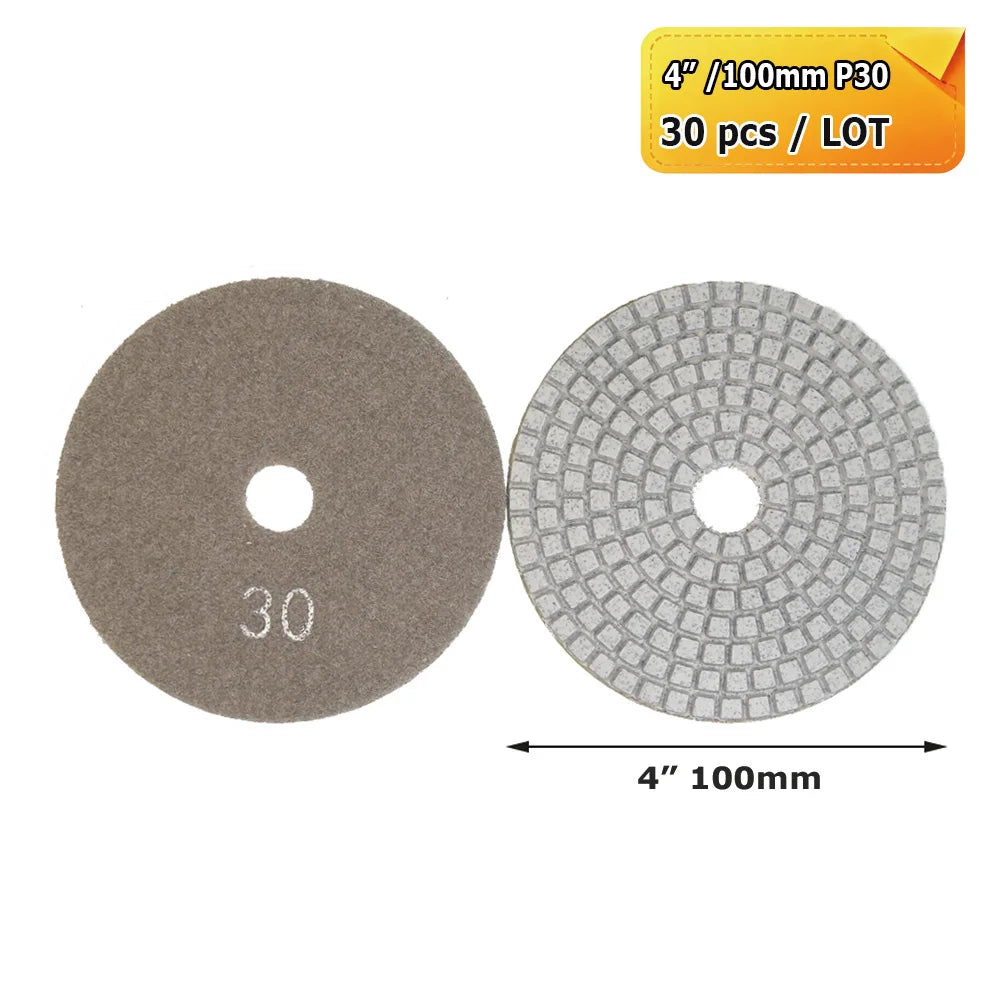 3"/4" Wet Grinding Discs Flexible Diamond Stone Polishing Pads for Ceramic Tiles Marble Finish