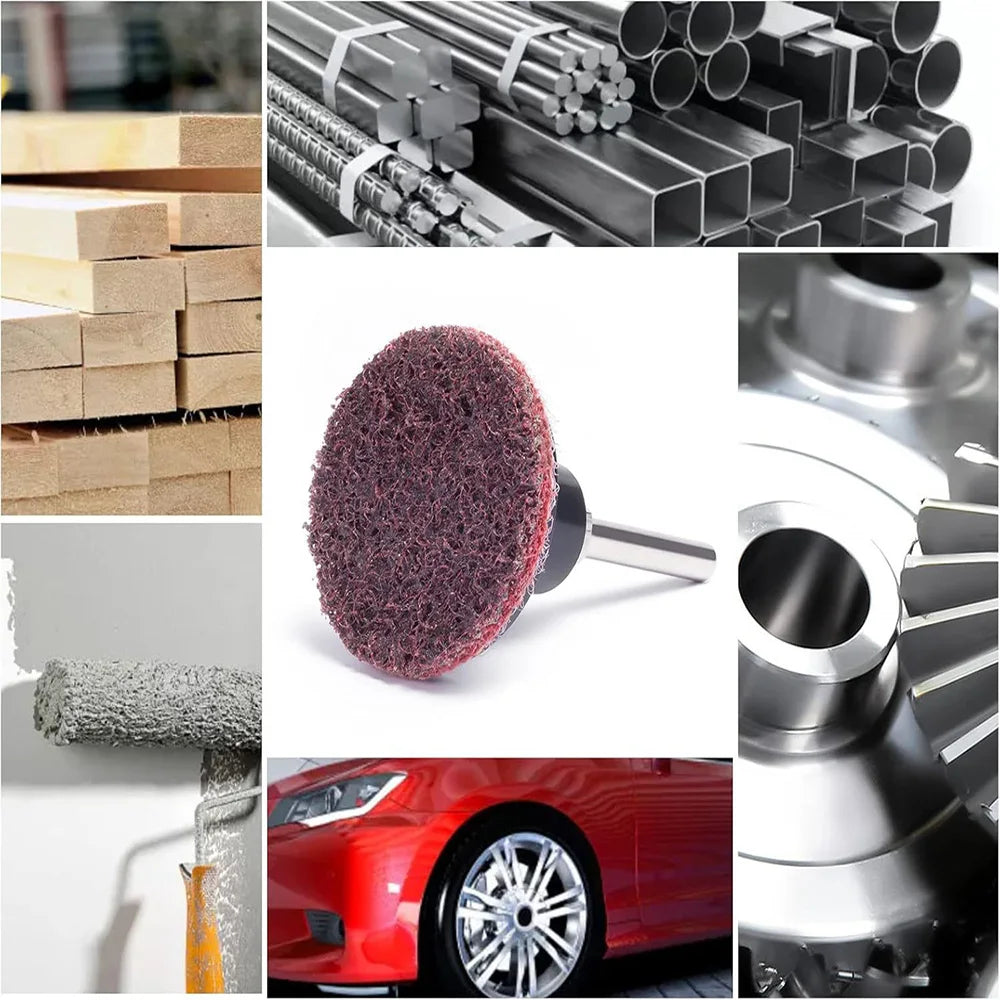 2"/3" R-Type Quick Change Non-woven Nylon Linen Abrasive Sanding Disc for Metal Deburring Finishing Brushing Polishing