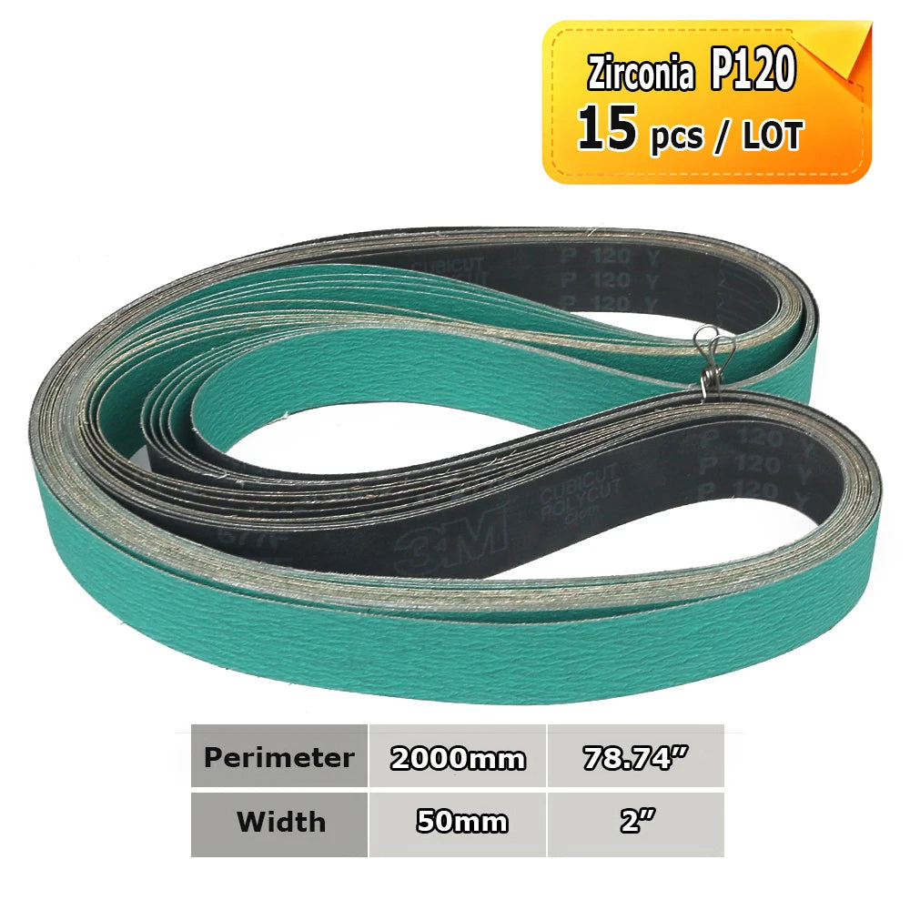 Sanding Belts 50x2000mm Knife Making Abrasive Bands Ceramic Zirconia Aluminum Oxide P36-P1500