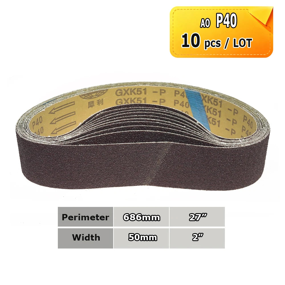 Sanding Belts 50x686mm 2"x27" Zirconia Ceramic AO Abrasive Bands P36-P1500 for Knife Stainless Grinding Woodworking Polishing