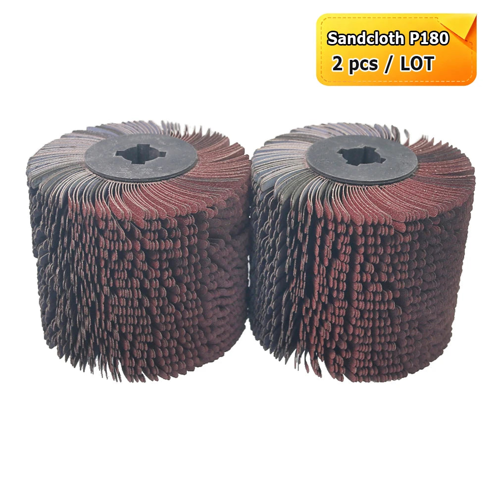 120x100x19mm Woodworking Drum Grinding Polishing Waxing Wheels - Abrasive Wire, Sand cloth Strips, Steel Wire, Horsehair, Sisal