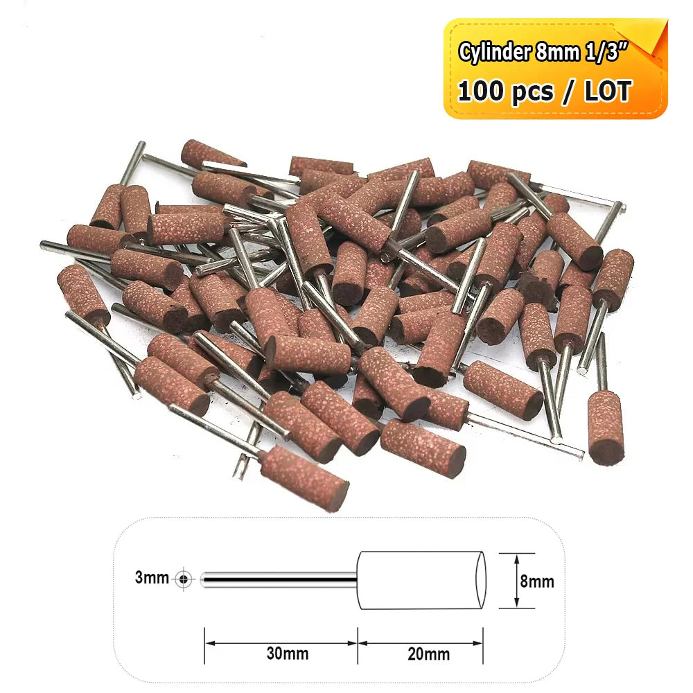 Dia. 4-12mm Sesame Grinding Heads Rubber with Abrasives Polishing Wheels Dremel Die Grinder Rotary Tools
