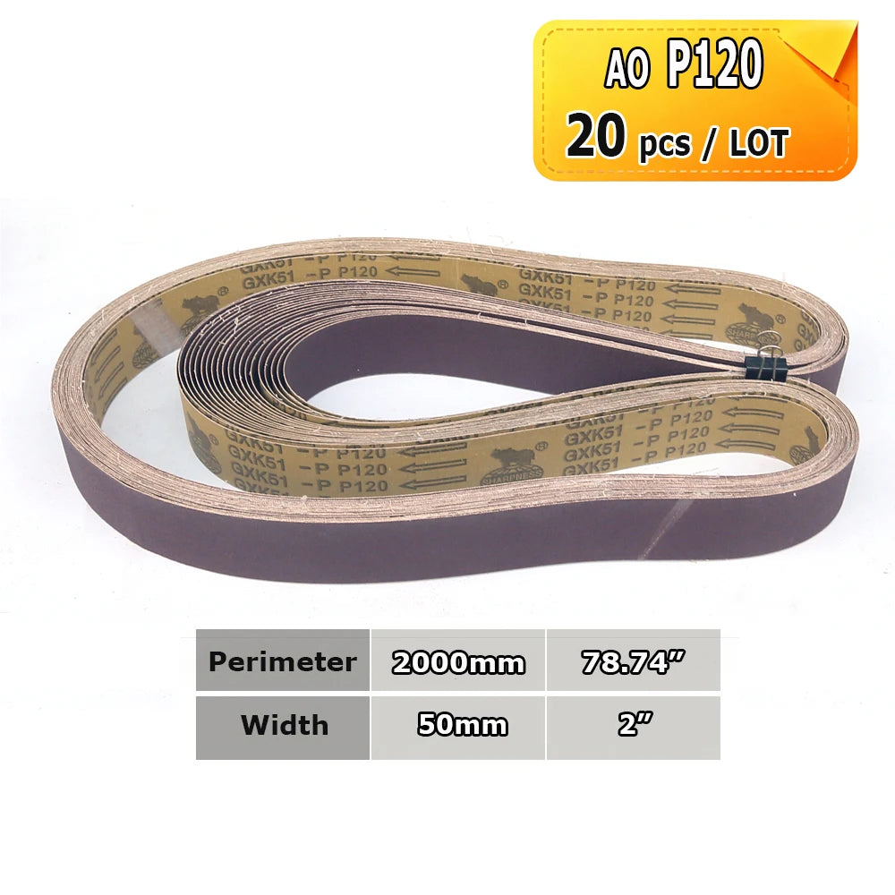 Sanding Belts 50x2000mm Knife Making Abrasive Bands Ceramic Zirconia Aluminum Oxide P36-P1500