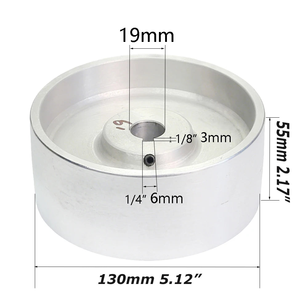50-200mm Fully Aluminum Wheel Belt Sander Grinder Contact Wheel Pulley Drive Active Idler Wheel