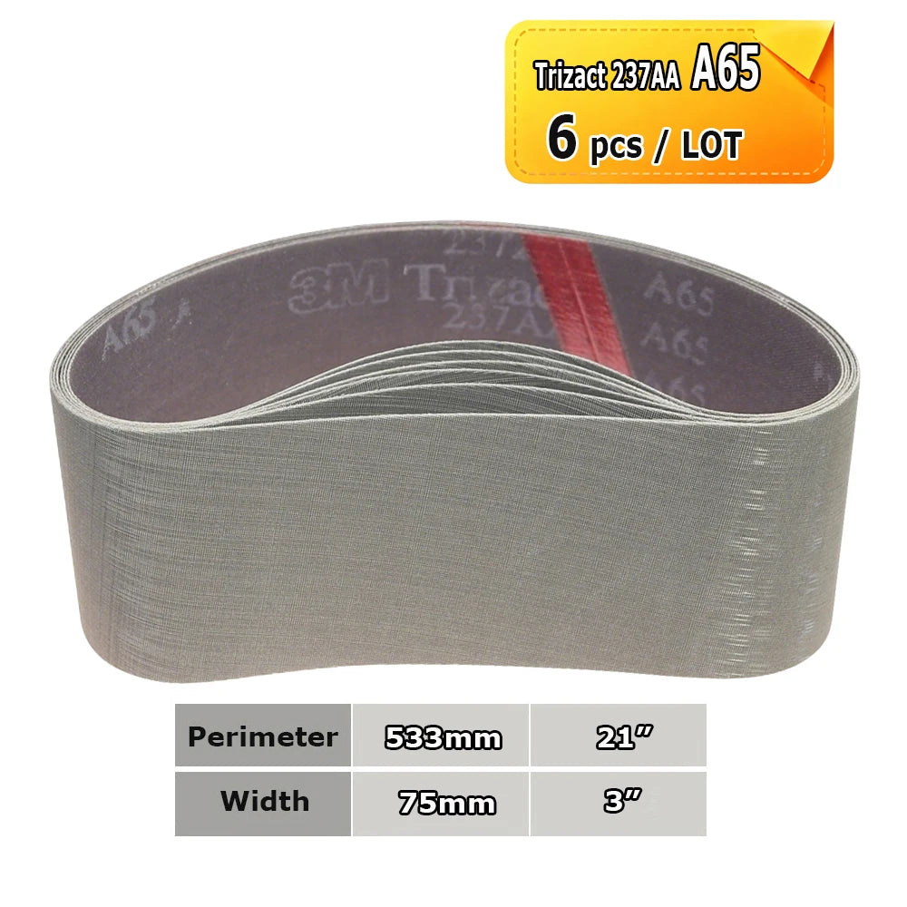 3" x 21" Belt Sander Sanding Bands 533x75mm Abrasive Grinding Belts Ceramic P36 - AO P1500, A3 - A65, Zirconia, Non-woven, Felt