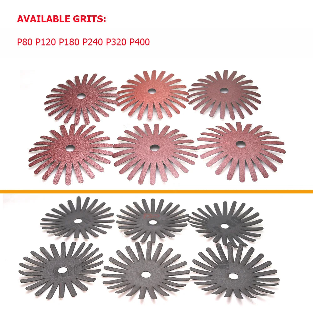 3"/80mm Radial Sanding Cloth Strips Discs Drill Polishing Wheel Brush for Wood Carving