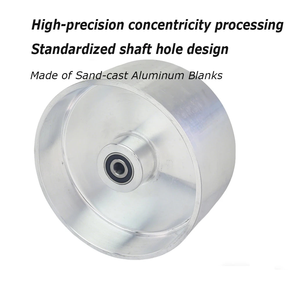 Dia. 200/180 x 100mm Fully Aluminum Wheel Pulley Belt Grinder Contact Wheel Drive Tracking Idler Wheel