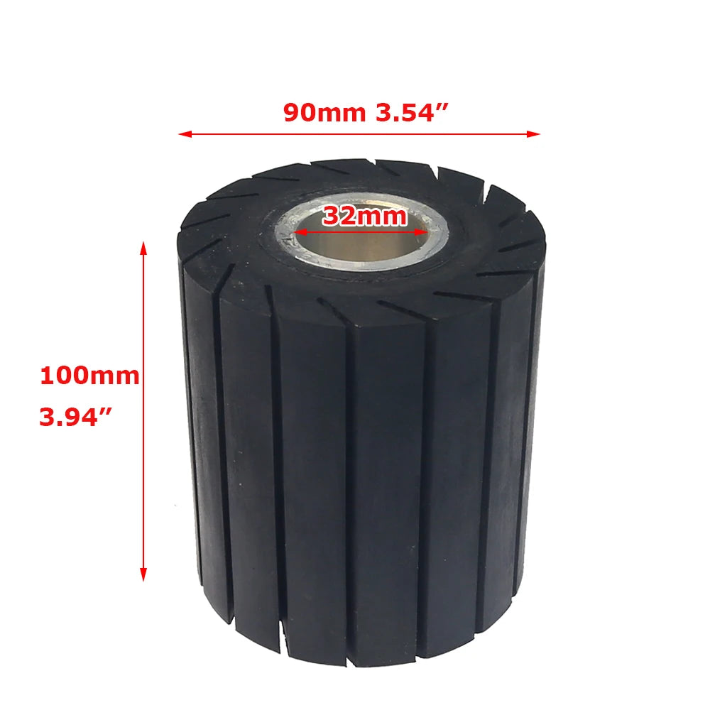 90x100mm Rubber Expansion Centrifugal Drum Wheel, 283x100mm Abrasive Sanding Sleeves AO ZA Non-woven for Polishing Grinding