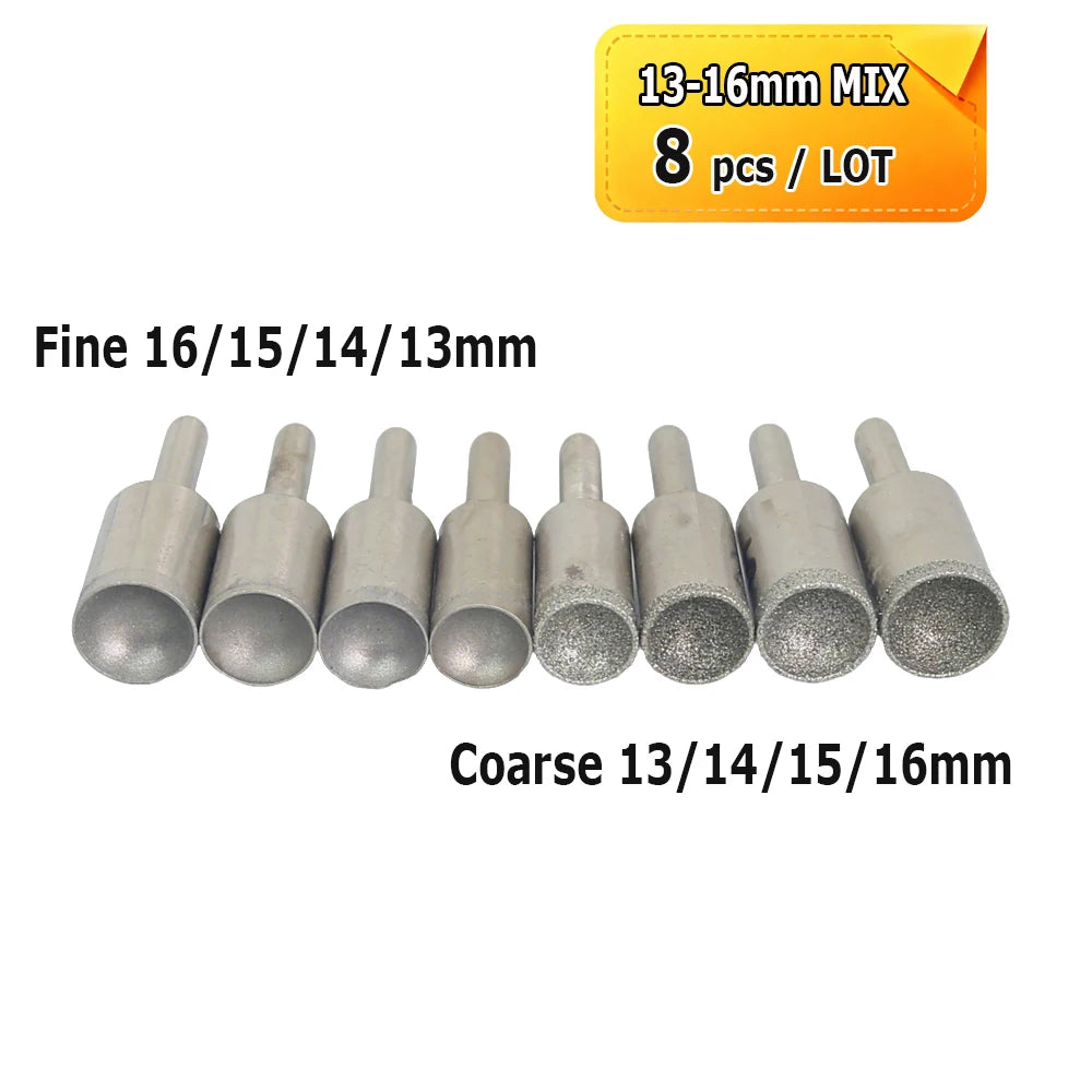 Dia. 3-50mm Diamond Grinding Head Concave Wheel for Bead Forming Rounding Finishing 6mm Shank Mounted Point Drill Tools