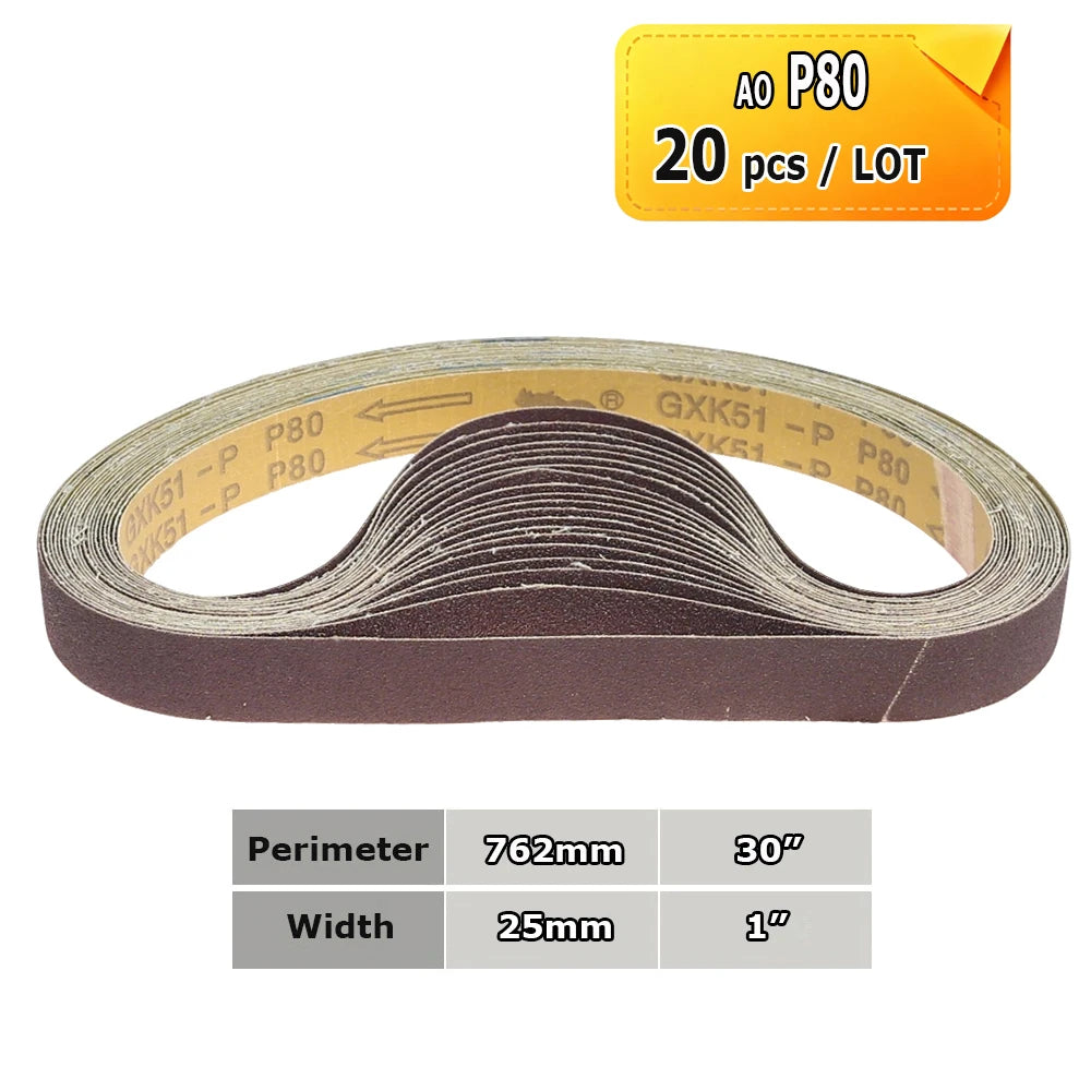 762x25mm Abrasive Sanding Belts 1x30 inch Belt Sander Bands Ceramic P36 - AO P1500, A3 - A65, Zirconia, Non-woven, Felt