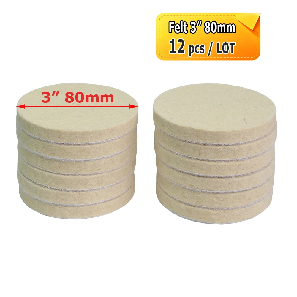 2" - 7" Abrasive Sanding Discs Black Poly Strip P36 Non-woven Polishing Pad P180 P320 P600 Wool Felt Buffing Disk Wax