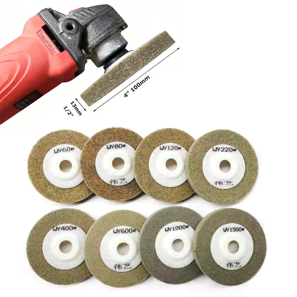 4" 100mm Nylon Fiber Flap Grinding Discs Angle Grinder Polishing Wheels for Stone Metal Glass Surface Finish