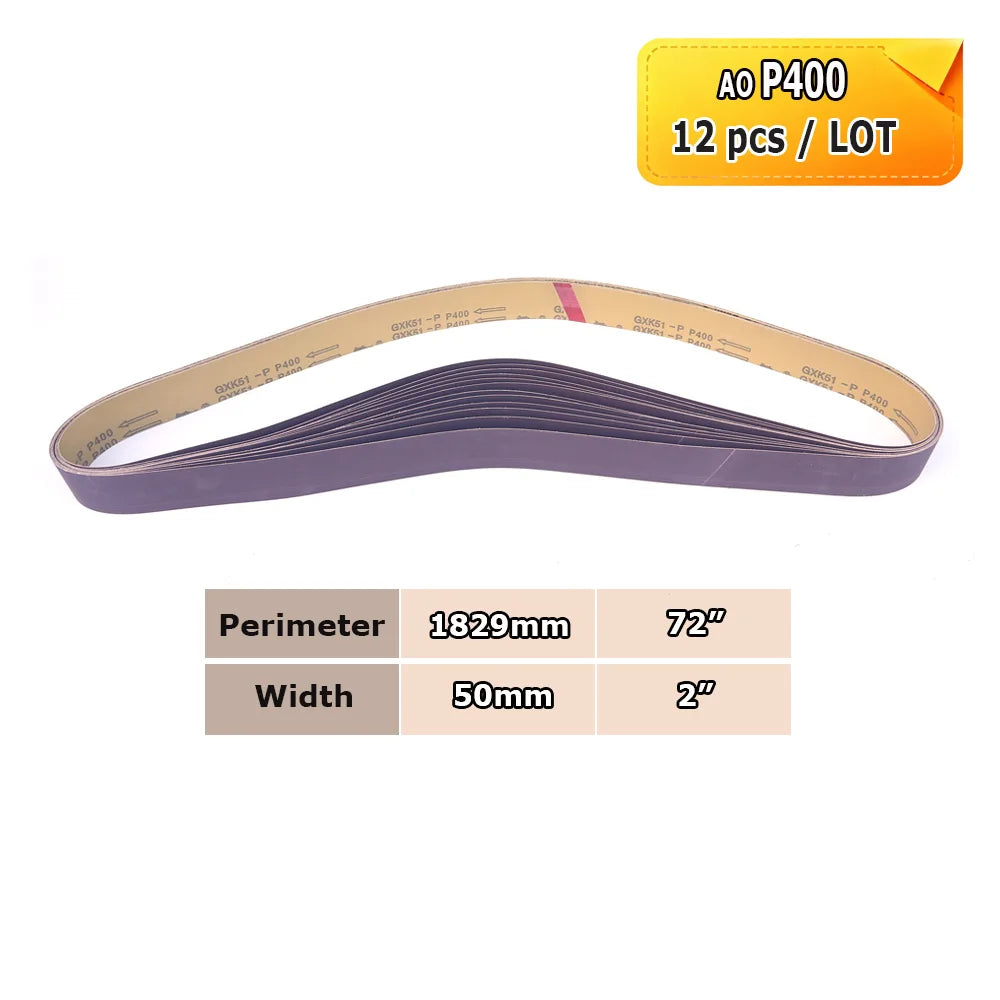 1829x50mm Sanding Bands 2x72 Knife Grinder Accessories, Ceramic, Zirconia, Aluminum Oxide for Metal Wood Grinding Polishing