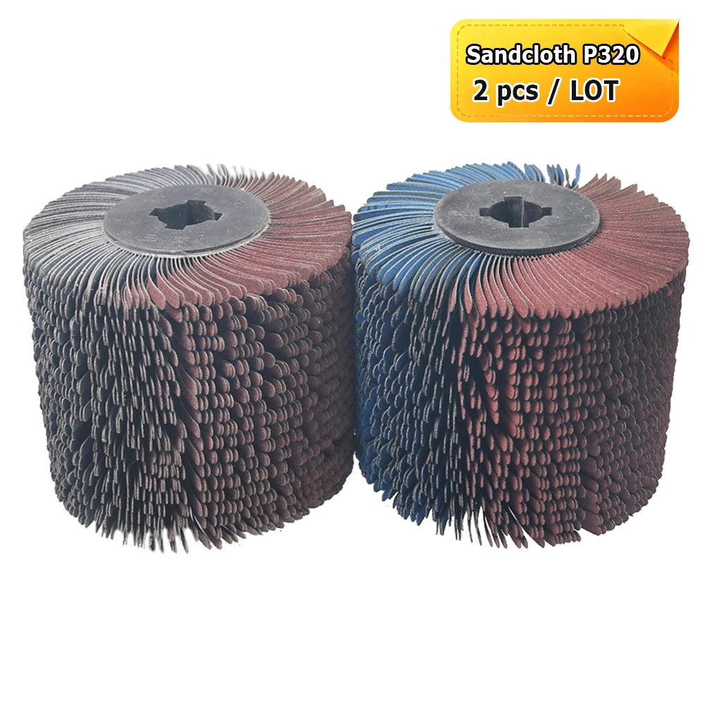 120x100x19mm Woodworking Drum Grinding Polishing Waxing Wheels - Abrasive Wire, Sand cloth Strips, Steel Wire, Horsehair, Sisal