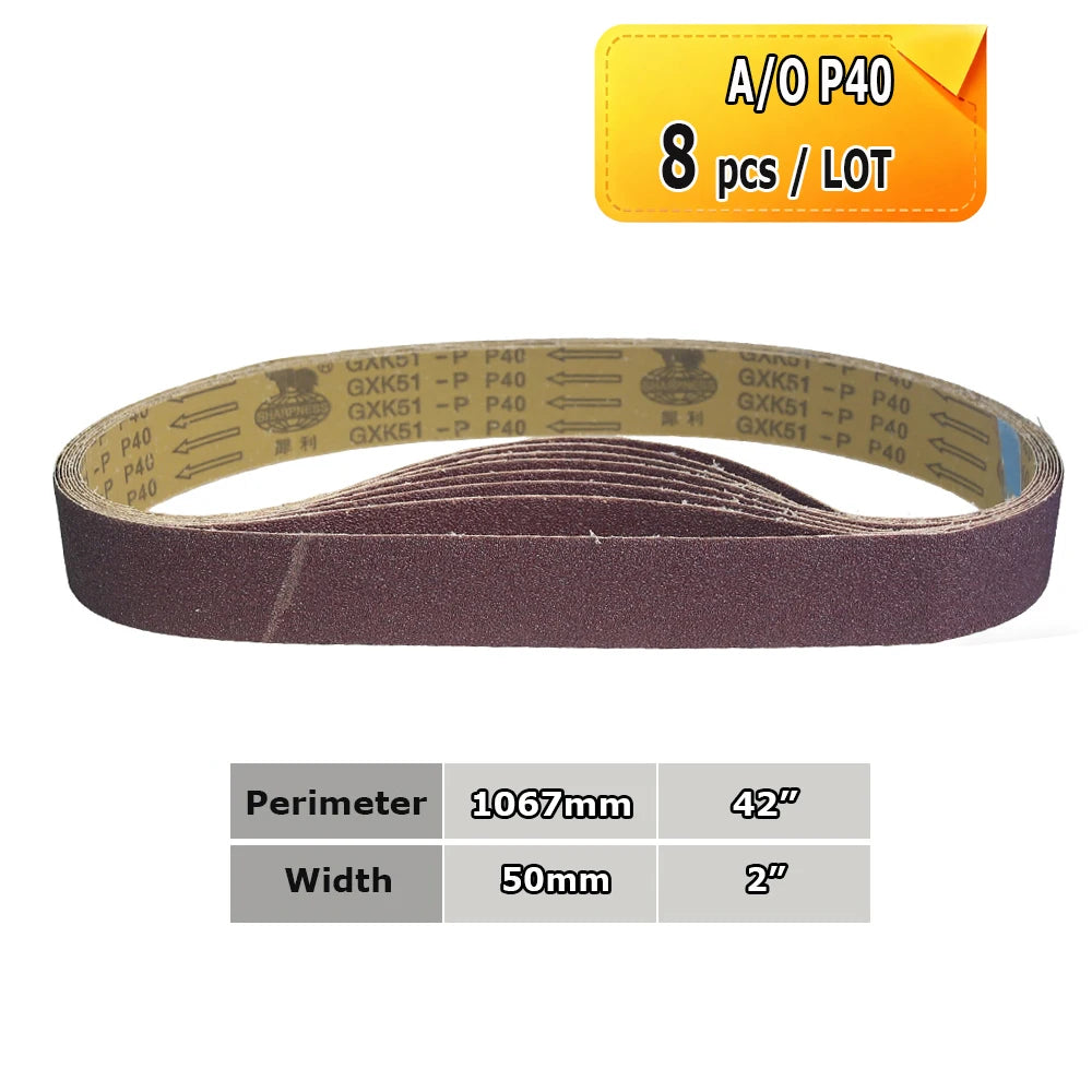 2" x 42" Sanding Belt Sander Knife-Making P40-P800 BORA 5 Ceramic Aluminum Oxide Felt Abrasive Grinding Polishing Bands