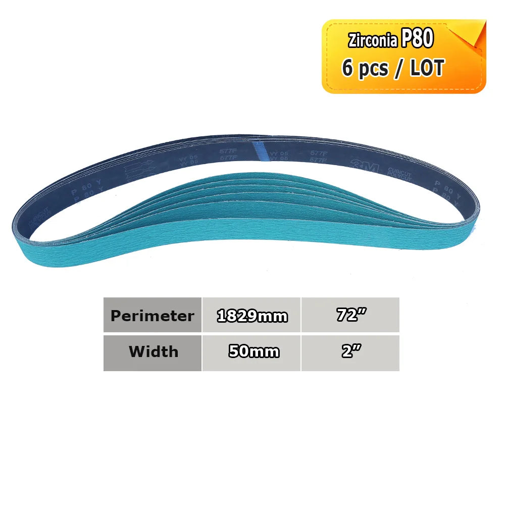 1829x50mm Sanding Bands 2x72 Knife Grinder Accessories, Ceramic, Zirconia, Aluminum Oxide for Metal Wood Grinding Polishing