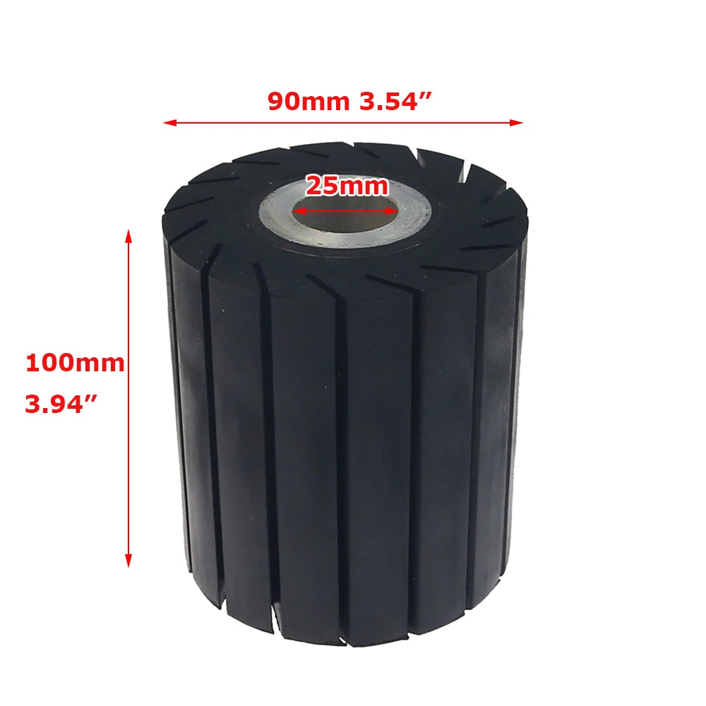 90x100mm Rubber Expansion Centrifugal Drum Wheel, 283x100mm Abrasive Sanding Sleeves AO ZA Non-woven for Polishing Grinding