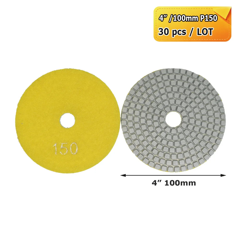 3"/4" Wet Grinding Discs Flexible Diamond Stone Polishing Pads for Ceramic Tiles Marble Finish