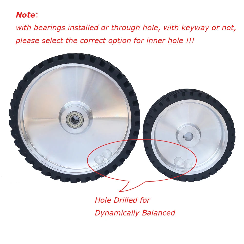 75mm 3in. Width Rubber Idler Wheel Belt Grinder Contact Wheel Drive Pulley Roller 350-150mm