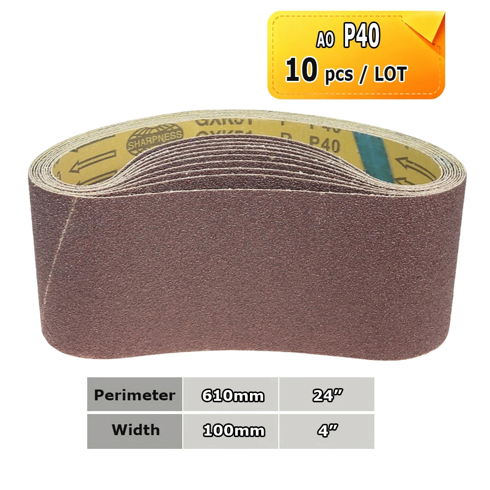 610x100mm Sanding Belts Zirconia Ceramic Aluminum Oxide Abrasive Bands 24"x3.9" for Knife Steel Wood Grinding Polishing