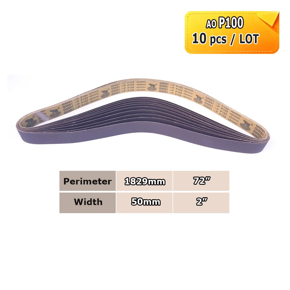 1829x50mm Sanding Bands 2x72 Knife Grinder Accessories, Ceramic, Zirconia, Aluminum Oxide for Metal Wood Grinding Polishing