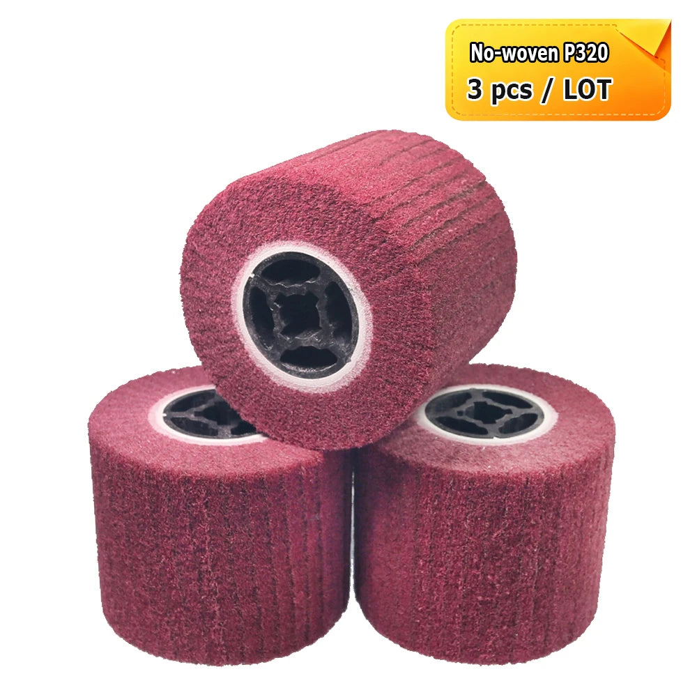 120x100x19mm Drum Polishing Wheel Stainless Steel Wire drawing Brush - Non-woven, Poly Strip, Felt, Cotton, Steel Wire,Hemp