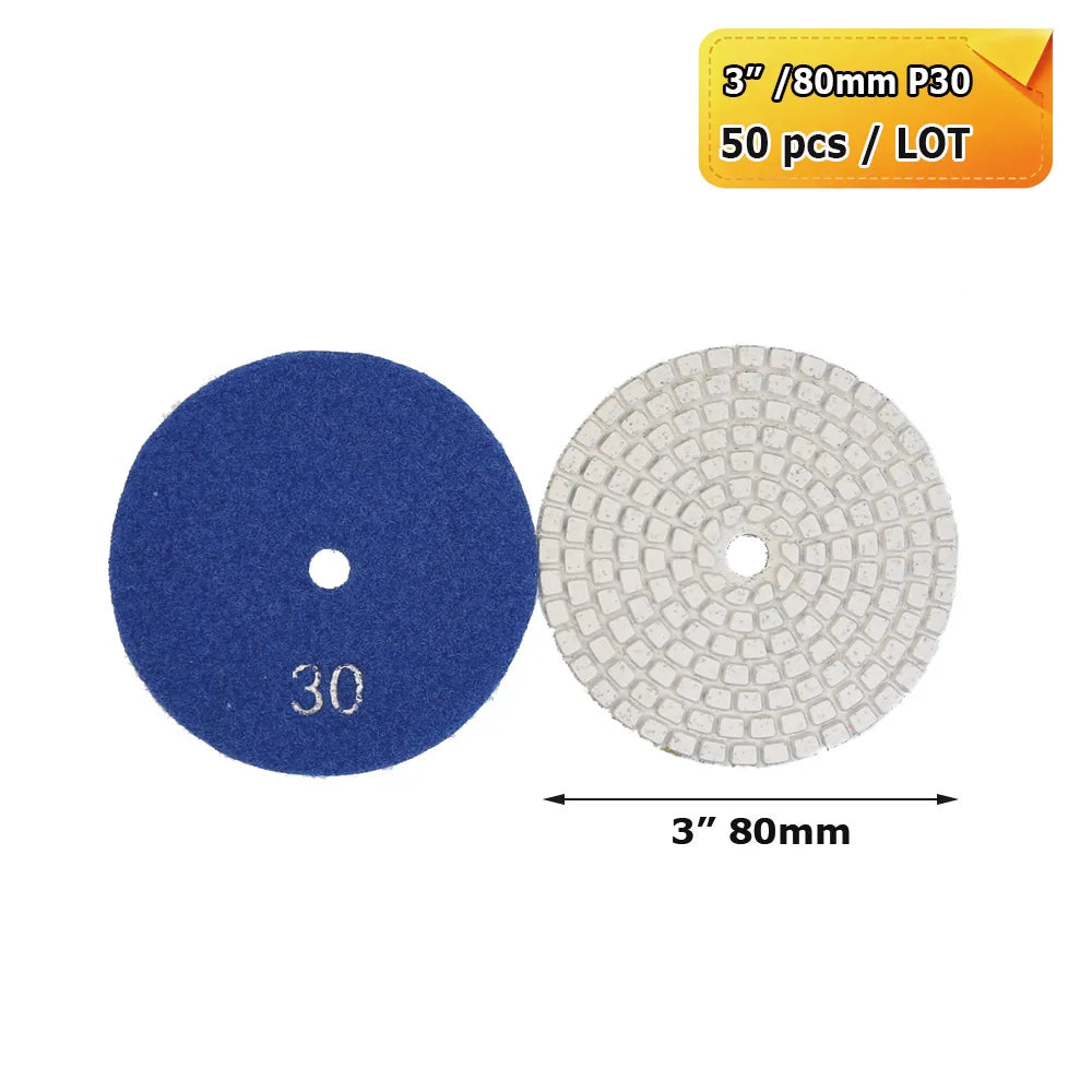3"/4" Wet Grinding Discs Flexible Diamond Stone Polishing Pads for Ceramic Tiles Marble Finish