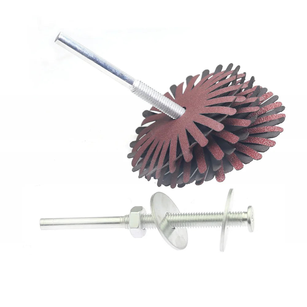 3"/80mm Radial Sanding Cloth Strips Discs Drill Polishing Wheel Brush for Wood Carving