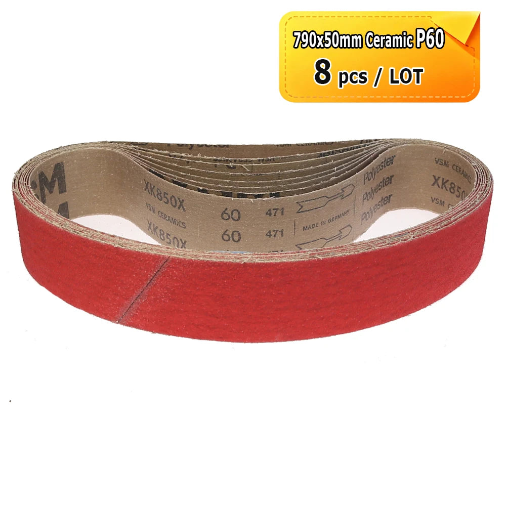 790x50mm Sanding Sleeves Belts for 250x50mm Expander Wheel Zirconia Ceramic Non-woven for Metal Wood Plastic Grinding Polishing