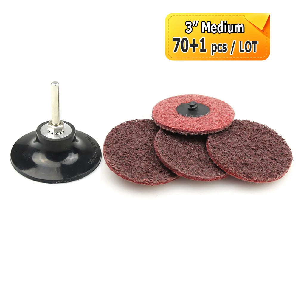 2"/3" R-Type Quick Change Non-woven Nylon Linen Abrasive Sanding Disc for Metal Deburring Finishing Brushing Polishing